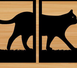 Intra απο ξύλο plywood 3mm-4mm πάχος κοπής με λέιζερ μεταλλικού τοίχου Cat Δίασταση 40x40 cm INTRAFABR-72027349