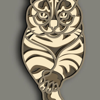 Intra απο ξύλο plywood 3mm-4mm πάχος Cat Multilayer 3D /Cat 3D Mandala Δίασταση 30x30 cm INTRAFABR-64136932 - Image 10