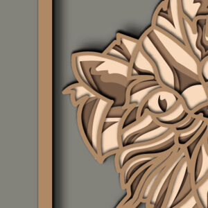 Intra απο ξύλο plywood 3mm-4mm πάχος Cat Multilayer 3D /Cat 3D Mandala Δίασταση 30x30 cm INTRAFABR-64564496