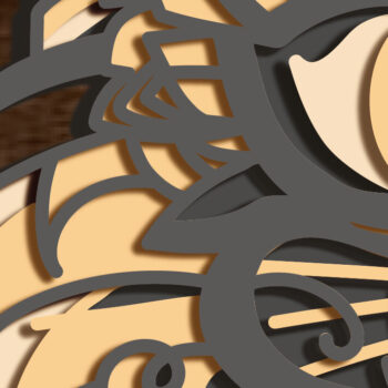 Intra απο ξύλο plywood 3mm-4mm πάχος Cat Multilayer 3D /Cat 3D Mandala/ Ca Δίασταση 30x30 cm INTRAFABR-73152092 - Image 3