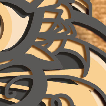 Intra απο ξύλο plywood 3mm-4mm πάχος Cat Multilayer 3D /Cat 3D Mandala/ Ca Δίασταση 30x30 cm INTRAFABR-73152092 - Image 4