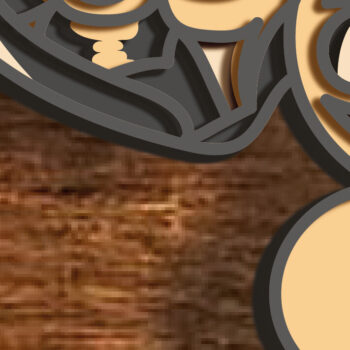 Intra απο ξύλο plywood 3mm-4mm πάχος Cat Multilayer 3D /Cat 3D Mandala/ Ca Δίασταση 30x30 cm INTRAFABR-73152092 - Image 5