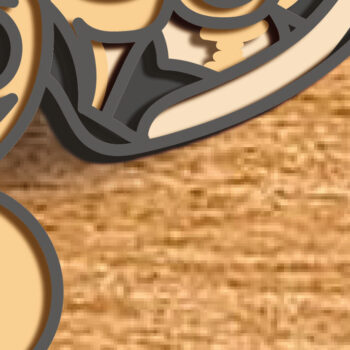 Intra απο ξύλο plywood 3mm-4mm πάχος Cat Multilayer 3D /Cat 3D Mandala/ Ca Δίασταση 30x30 cm INTRAFABR-73152092 - Image 6