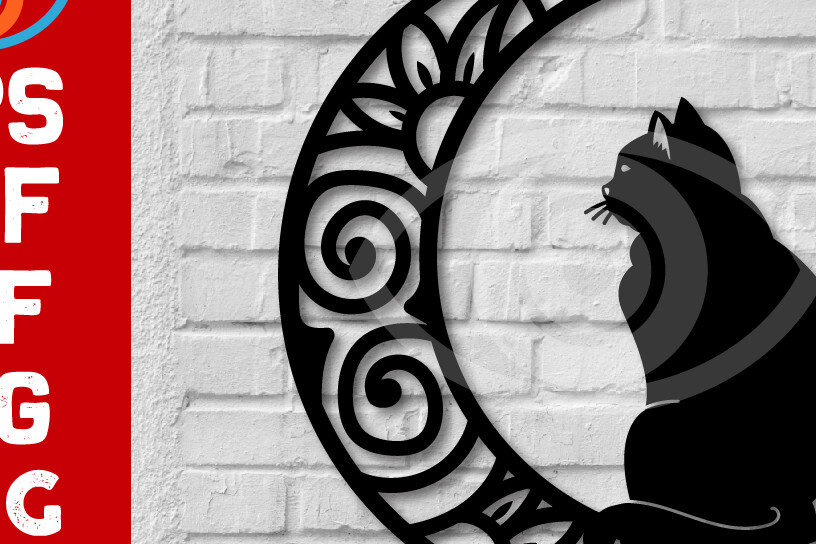 Intra απο ξύλο plywood 3mm-4mm πάχος Σχεδιασμός διακόσμησης τοίχου Cat on the Moon Δίασταση 40x40 cm INTRAFABR-72298103