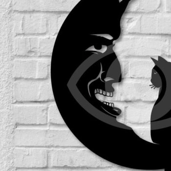 Intra απο ξύλο plywood 3mm-4mm πάχος Σχεδιασμός διακόσμησης τοίχου Cat on the Moon Δίασταση 40x40 cm INTRAFABR-72299716 - Image 1