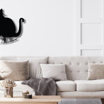 Intra απο ξύλο plywood 3mm-4mm πάχος Σχεδιασμός διακόσμησης τοίχου Cat on the Moon Δίασταση 15x18 cm INTRAFABR-91230577 - Image 2