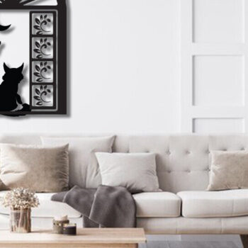 Intra απο ξύλο plywood 3mm-4mm πάχος Σχέδιο διακόσμησης τοίχου γάτα σε παράθυρο Δίασταση 15x18 cm INTRAFABR-91231221 - Image 2