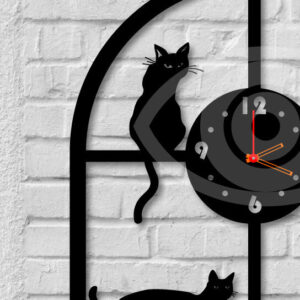 Intra απο ξύλο plywood 3mm-4mm πάχος Γραφικό διακόσμηση τοίχου γάτα σε παράθυρο Δίασταση 40x40 cm INTRAFABR-68964556