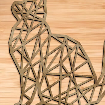 Intra απο ξύλο plywood 3mm-4mm πάχος Διακοσμητικό πρότυπο με ένα στρώμα γάτας Δίασταση 30x20 cm INTRAFABR-91574751 - Image 2