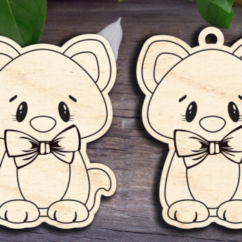 Intra απο ξύλο plywood 3mm-4mm πάχος Στολίδι για γάτα Δίασταση 8x8 cm INTRAFABR-29873185 - Image 1