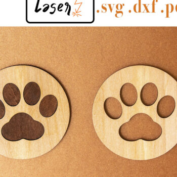 Intra απο ξύλο plywood 3mm-4mm πάχος Λίμα Cat Paw Coasters για κόφτη λέιζερ Δίασταση 15x15 cm INTRAFABR-86248169 - Image 1