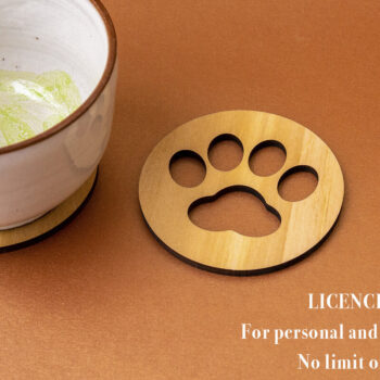 Intra απο ξύλο plywood 3mm-4mm πάχος Λίμα Cat Paw Coasters για κόφτη λέιζερ Δίασταση 15x15 cm INTRAFABR-86248169 - Image 5