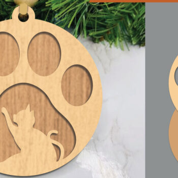 Intra απο ξύλο plywood 3mm-4mm πάχος Στολίδι με λέιζερ κοπής γάτας Δίασταση 8x8 cm INTRAFABR-105775413 - Image 1