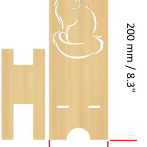 Intra απο ξύλο plywood 3mm-4mm πάχος Μοτίβο κοπής με λέιζερ βάσης τηλεφώνου Cat Δίασταση 3x3 cm INTRAFABR-90598105