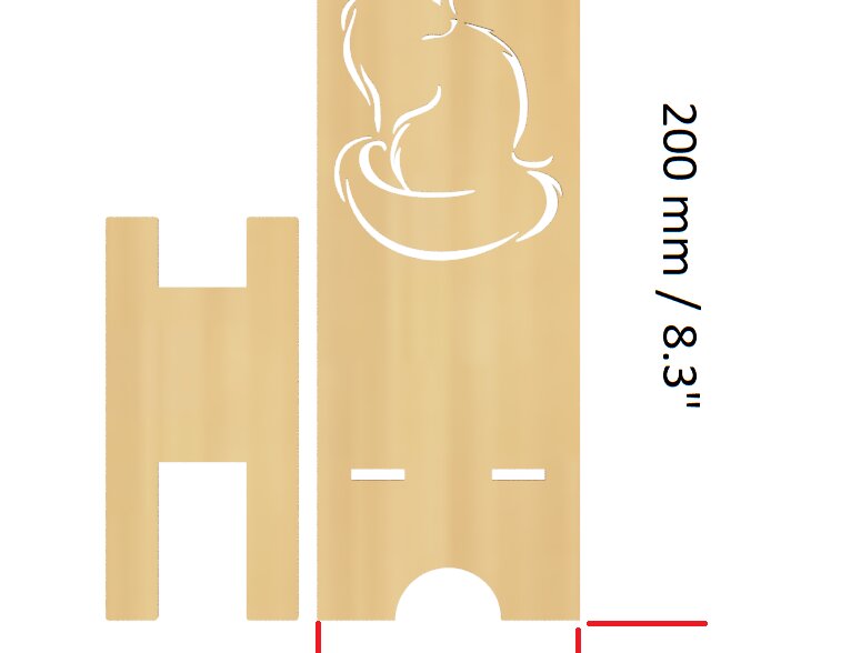 Intra απο ξύλο plywood 3mm-4mm πάχος Μοτίβο κοπής με λέιζερ βάσης τηλεφώνου Cat Δίασταση 3x3 cm INTRAFABR-90598105