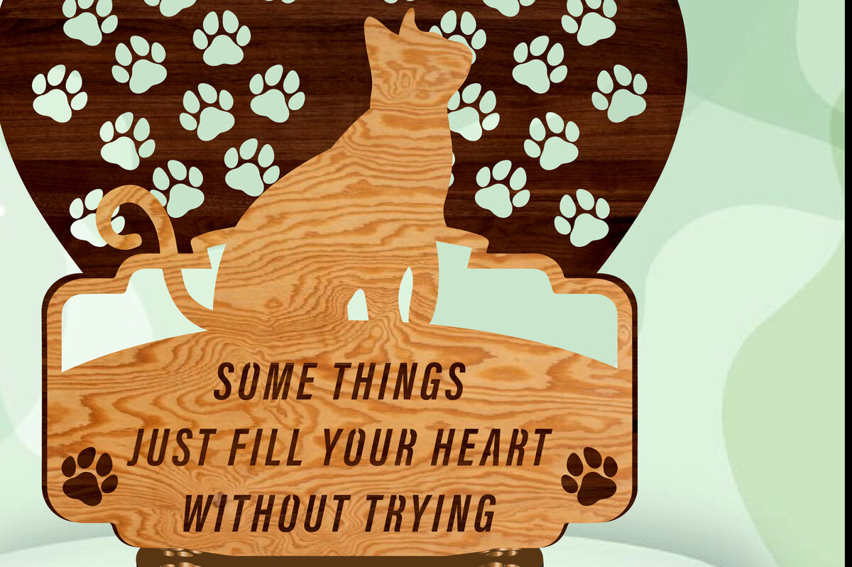 Intra απο ξύλο plywood 3mm-4mm πάχος Cat Pop Up Decor3d Δίασταση 15x15 cm INTRAFABR-59986060 - Image 1