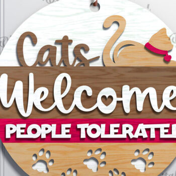 Intra απο ξύλο plywood 3mm-4mm πάχος Σχέδιο κοπής με λέιζερ στρογγυλή πινακίδα γάτα Δίασταση 30x20 cm INTRAFABR-111283604 - Image 1