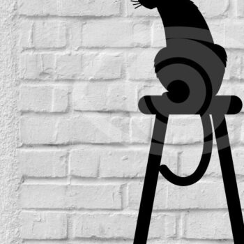 Intra απο ξύλο plywood 3mm-4mm πάχος Σχέδιο διακόσμησης τοίχου για γάτα που κάθεται στην καρέκλα Δίασταση 40x40 cm INTRAFABR-67421551 - Image 1