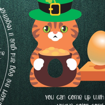 Intra απο ξύλο plywood 3mm-4mm πάχος Cat-St. Πρότυπο Patrick's Egg Holder Δίασταση 15x15 cm INTRAFABR-24433502 - Image 1