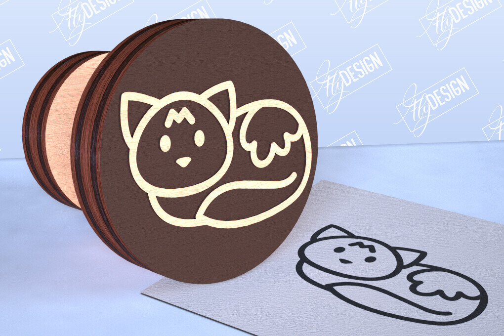 Intra απο ξύλο plywood 3mm-4mm πάχος Σφραγίδα γάτας | Αστεία γάτα | CNC Δίασταση 30x20 cm INTRAFABR-98554949