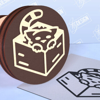 Intra απο ξύλο plywood 3mm-4mm πάχος Δέσμη Stamps Cat | Αστείες γάτες Δίασταση 30x20 cm INTRAFABR-98555378 - Image 4