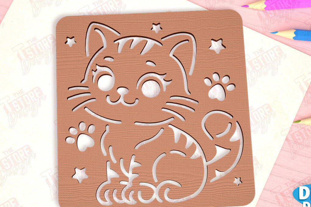 Intra απο ξύλο plywood 3mm-4mm πάχος Πίνακας εντοπισμού γατών | Πρότυπο σχεδίασης Δίασταση 40x40 cm INTRAFABR-98121467