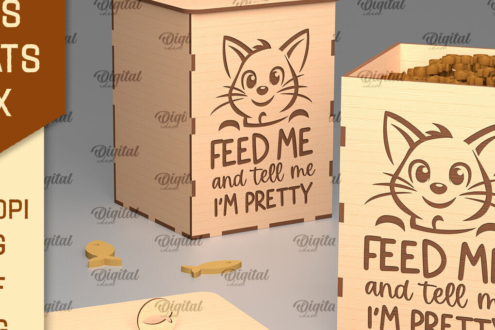 Intra απο ξύλο plywood 3mm-4mm πάχος Cat Treats Box . Storage Box Δίασταση 30x20 cm INTRAFABR-98653318