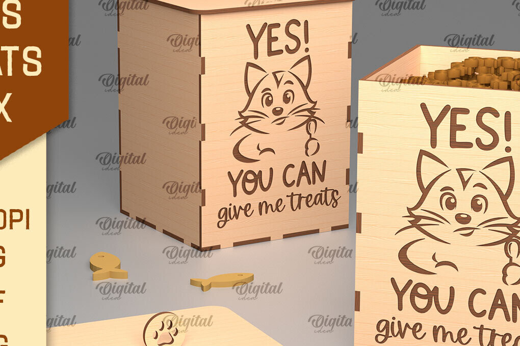 Intra απο ξύλο plywood 3mm-4mm πάχος Cat Treats Box . Storage Box Δίασταση 30x20 cm INTRAFABR-98653355