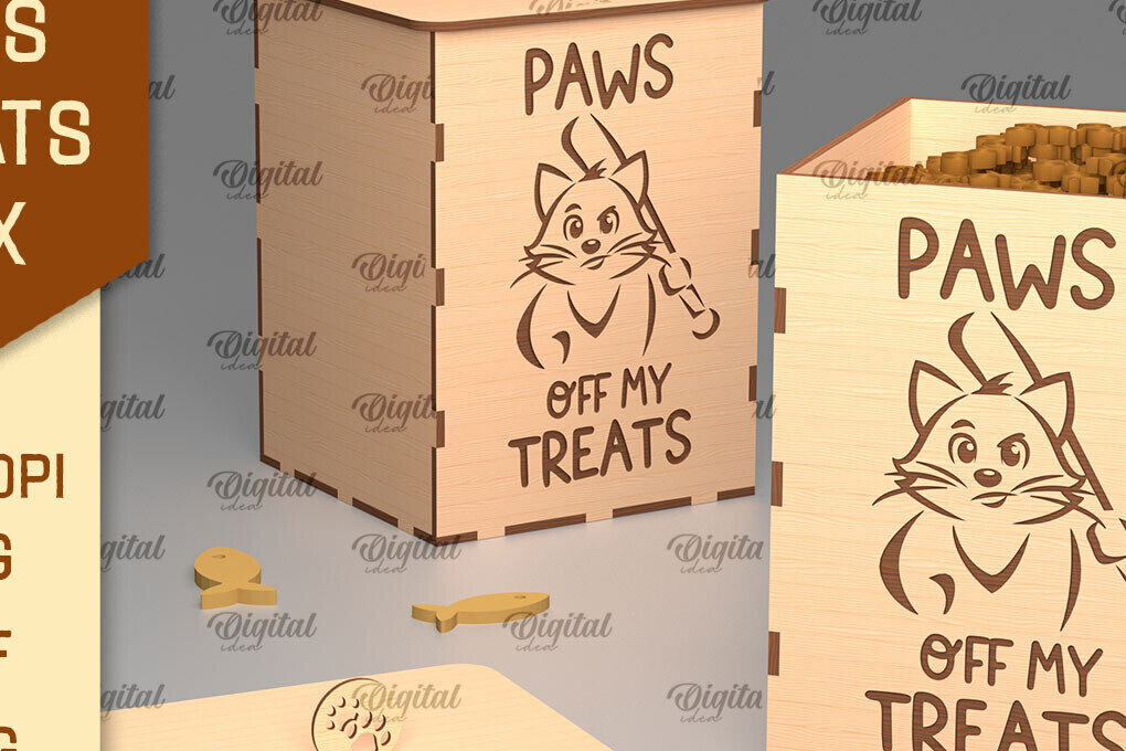 Intra απο ξύλο plywood 3mm-4mm πάχος Cat Treats Box . Storage Box Δίασταση 30x20 cm INTRAFABR-98653067