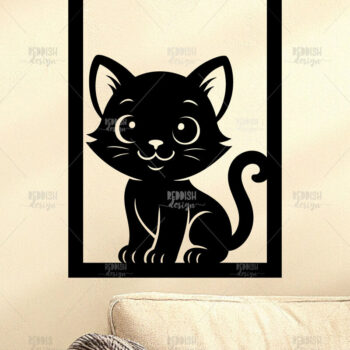 Intra απο ξύλο plywood 3mm-4mm πάχος Cat Wall Art for Nursery Room Deco Δίασταση 40x40 cm INTRAFABR-123563993 - Image 1