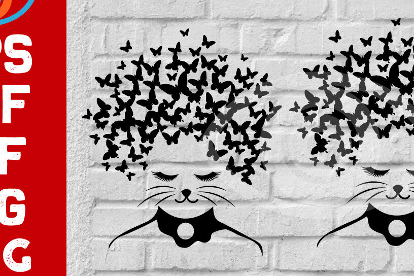 Intra απο ξύλο plywood 3mm-4mm πάχος Γάτα με σχέδιο τοίχου με πεταλούδα Δίασταση 40x40 cm INTRAFABR-69276338