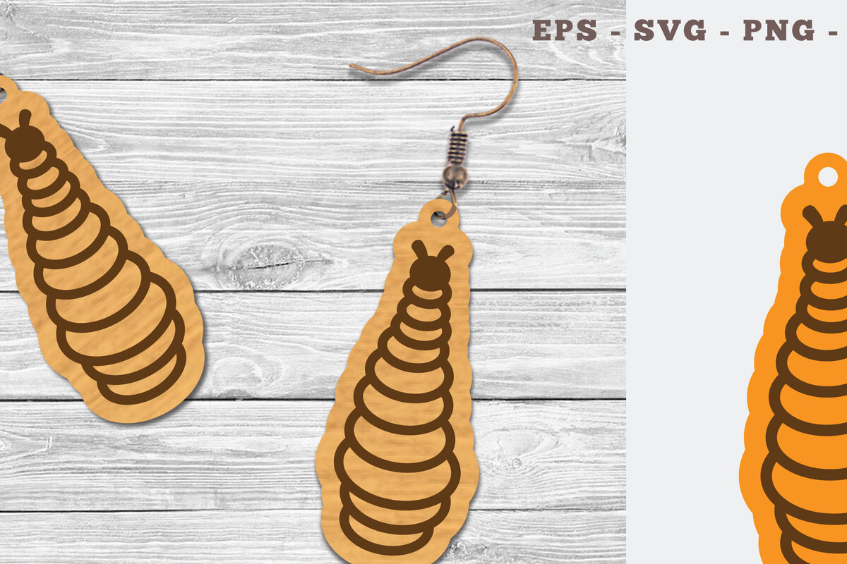 Intra απο ξύλο plywood 3mm-4mm πάχος Σκουλαρίκια Caterpillar Cut  Δίασταση 3x3 cm INTRAFABR-107201246