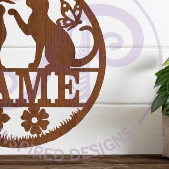 Intra απο ξύλο plywood 3mm-4mm πάχος Γάτες και πεταλούδες όνομα  Δίασταση 6x6 cm INTRAFABR-108407946 - Image 2