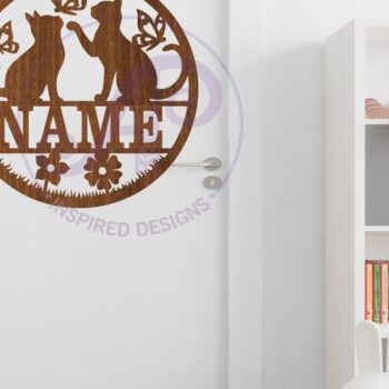 Intra απο ξύλο plywood 3mm-4mm πάχος Γάτες και πεταλούδες όνομα  Δίασταση 6x6 cm INTRAFABR-108407946 - Image 3