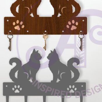 Intra απο ξύλο plywood 3mm-4mm πάχος Σχέδια κλειδαριάς Cats από ξύλο ή μέταλλο Δίασταση 12x12 cm INTRAFABR-119048430 - Image 1