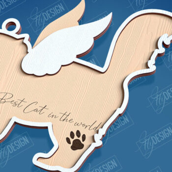 Intra απο ξύλο plywood 3mm-4mm πάχος Δέσμη στολίδι αναμνηστικών γατών Δίασταση 8x8 cm INTRAFABR-95715906 - Image 5