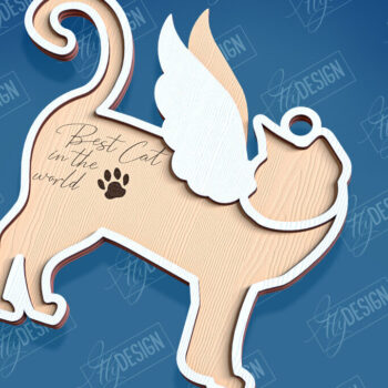 Intra απο ξύλο plywood 3mm-4mm πάχος Δέσμη στολίδι αναμνηστικών γατών Δίασταση 8x8 cm INTRAFABR-95715906 - Image 6