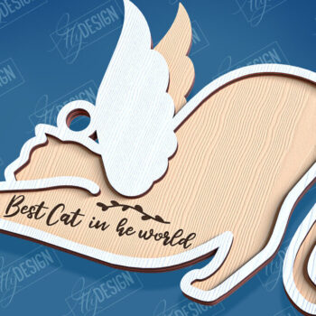 Intra απο ξύλο plywood 3mm-4mm πάχος Δέσμη στολίδι αναμνηστικών γατών Δίασταση 8x8 cm INTRAFABR-95715906 - Image 9