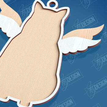 Intra απο ξύλο plywood 3mm-4mm πάχος Δέσμη στολίδι αναμνηστικών γατών Δίασταση 8x8 cm INTRAFABR-95715906 - Image 11