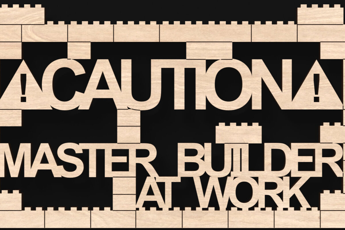 Intra απο ξύλο plywood 3mm-4mm πάχος ΠΡΟΣΟΧΗ: Πινακίδα Master Builder at Work Δίασταση 30x30 cm INTRAFABR-105269772