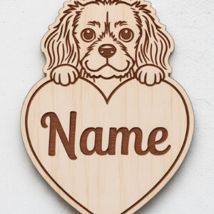 Intra απο ξύλο plywood 3mm-4mm πάχος Μπρελόκ Cavalier King Charles Δίασταση 6x6 cm INTRAFABR-122244901