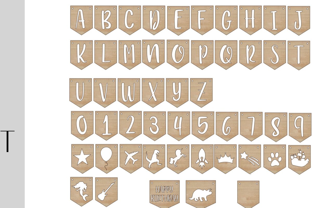 Intra απο ξύλο plywood 3mm-4mm πάχος Κιτ πανό γιορτής Δίασταση 6x6 cm INTRAFABR-9936851