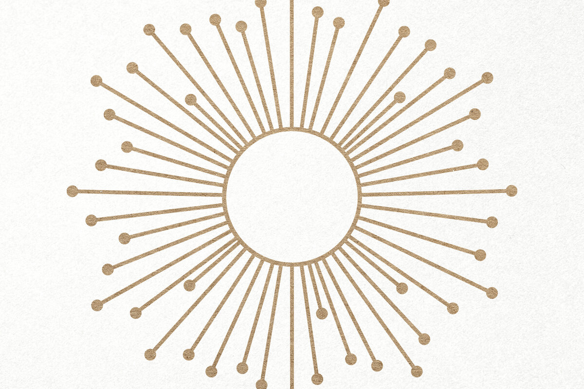 Intra απο ξύλο plywood 3mm-4mm πάχος Πλαίσιο Monogram Sun Celestial Boho Δίασταση 7x7 cm INTRAFABR-120288054