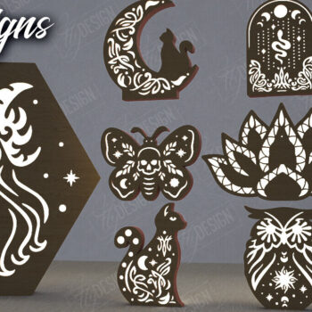 Intra απο ξύλο plywood 3mm-4mm πάχος Ουράνιο Φανάρι Δέσμη | Επιτραπέζιο Φωτιστικό Δίασταση 15x15 cm INTRAFABR-112898335 - Image 1