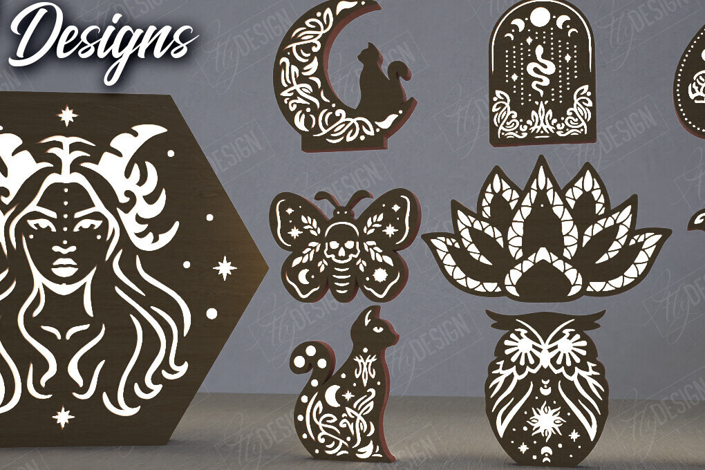 Intra απο ξύλο plywood 3mm-4mm πάχος Ουράνιο Φανάρι Δέσμη | Επιτραπέζιο Φωτιστικό Δίασταση 15x15 cm INTRAFABR-112898335