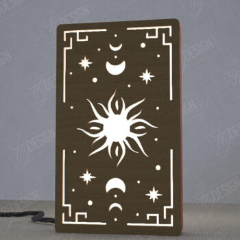 Intra απο ξύλο plywood 3mm-4mm πάχος Ουράνιο Φανάρι | Επιτραπέζιο φως νύχτας Δίασταση 15x15 cm INTRAFABR-112898213 - Image 1