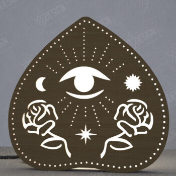 Intra απο ξύλο plywood 3mm-4mm πάχος Ουράνιο Φανάρι | Επιτραπέζιο φως νύχτας Δίασταση 15x15 cm INTRAFABR-112898249 - Image 1