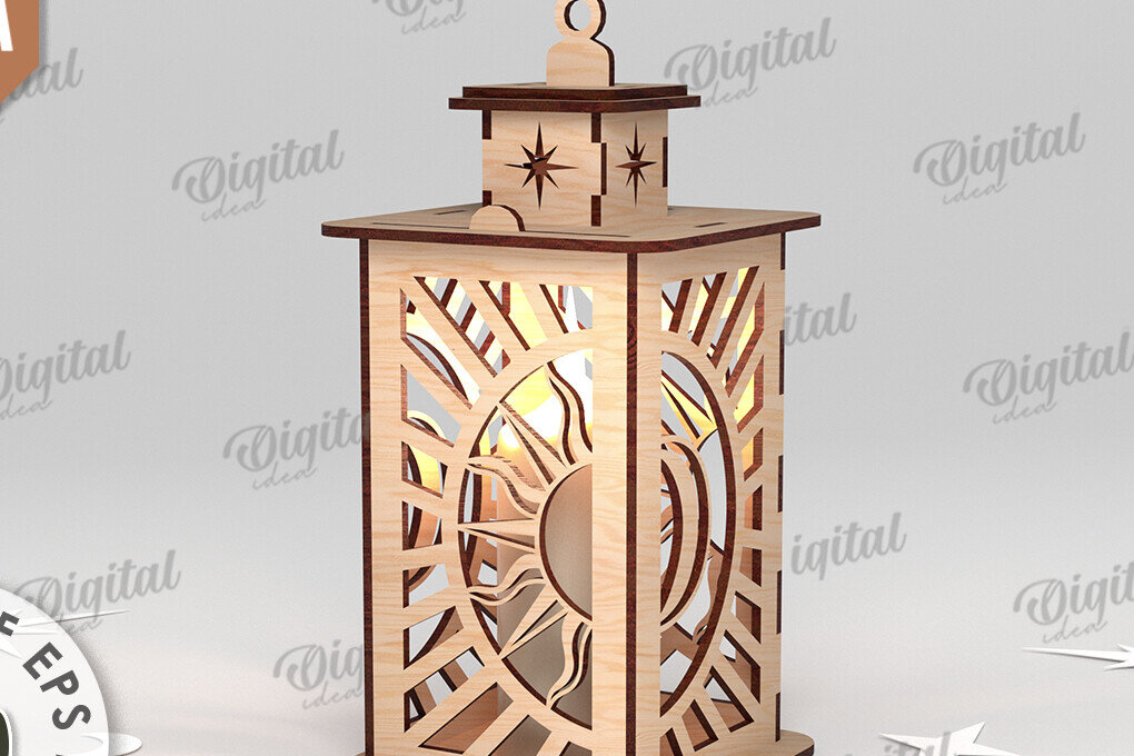 Intra απο ξύλο plywood 3mm-4mm πάχος κοπής με λέιζερ Celestial Lanterns Δίασταση 30x20 cm INTRAFABR-110847964 - Image 4