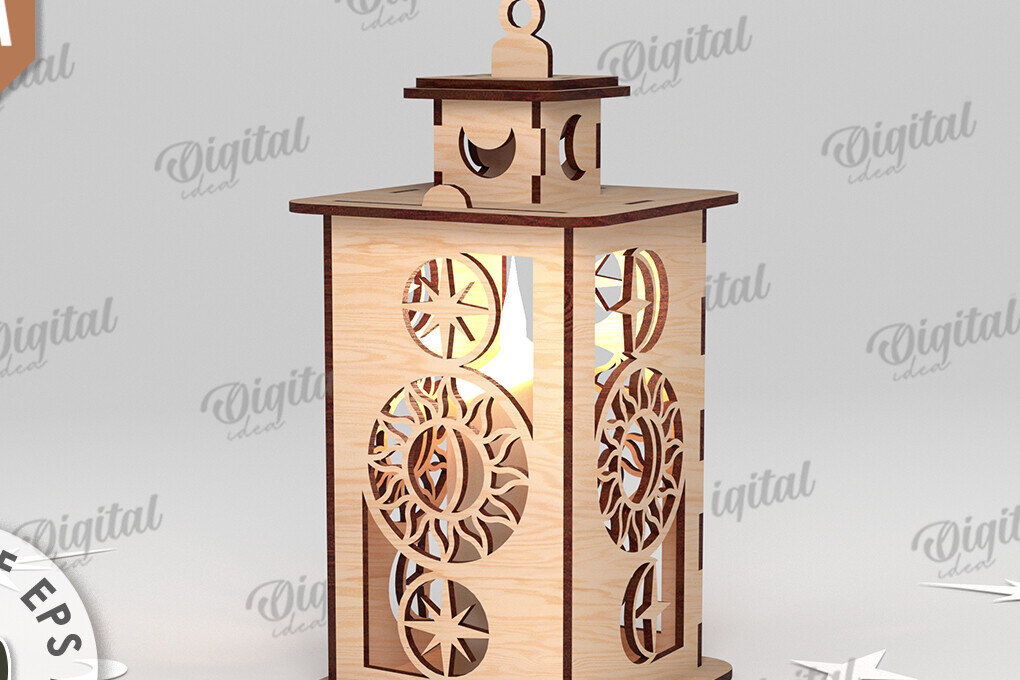 Intra απο ξύλο plywood 3mm-4mm πάχος κοπής με λέιζερ Celestial Lanterns Δίασταση 30x20 cm INTRAFABR-110847964 - Image 6