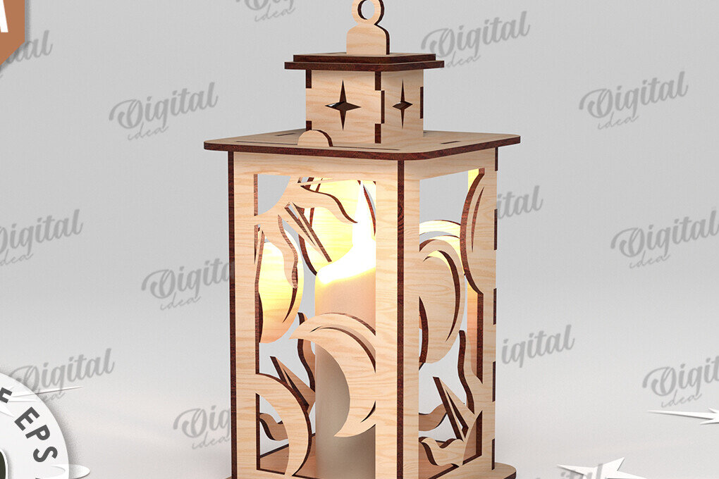 Intra απο ξύλο plywood 3mm-4mm πάχος κοπής με λέιζερ Celestial Lanterns Δίασταση 30x20 cm INTRAFABR-110847964 - Image 7